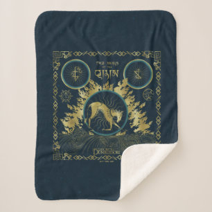 The Walk of the Qilin Golden Water Tapestry Sherpa Blanket