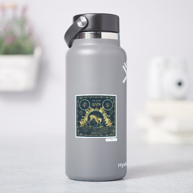 The Walk of the Qilin Golden Water Tapestry Sticker (HydroFlask)
