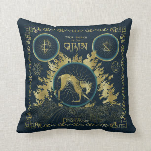 The Walk of the Qilin Golden Water Tapestry Throw Pillow