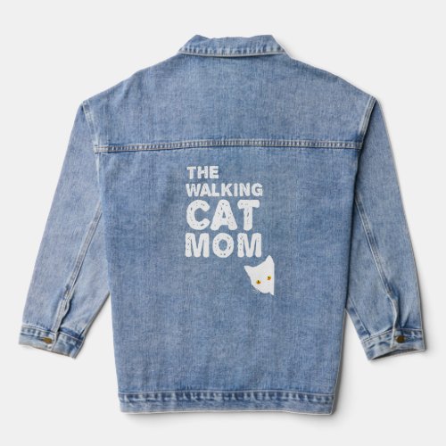 The Walking Cat Mom _ Best Catmom Takes Her Cat Fo Denim Jacket