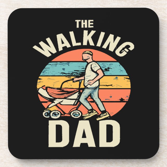 the walking dad beverage coaster (Front)