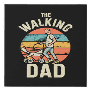 the walking dad faux canvas print