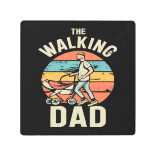 the walking dad metal print