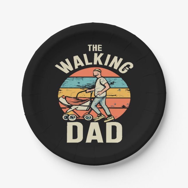 the walking dad paper plates (Front)