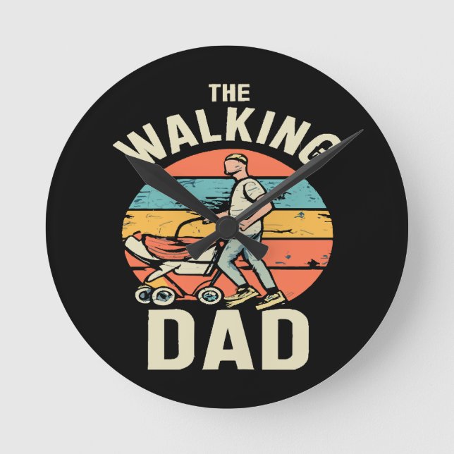 the walking dad round clock (Front)