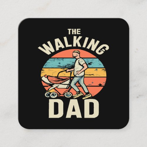 the walking dad square business card