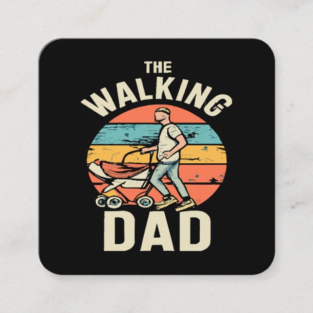 the walking dad square business card (Front)