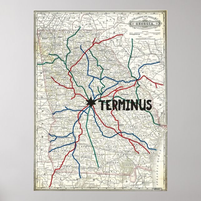 The Walking Dead - Terminus Map Poster (Front)