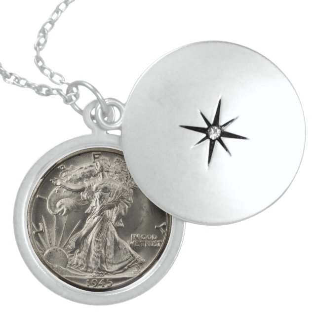 The Walking Liberty Half Dollar Locket Necklace (Front)