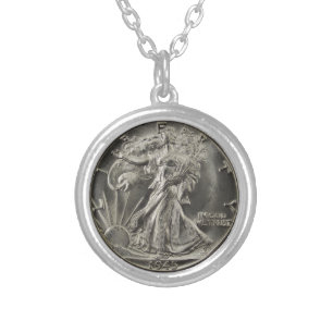 The Walking Liberty Half Dollar Silver Plated Necklace