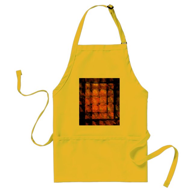 The Wall Abstract Geometric Fire Art Modern Adult Apron (Front)