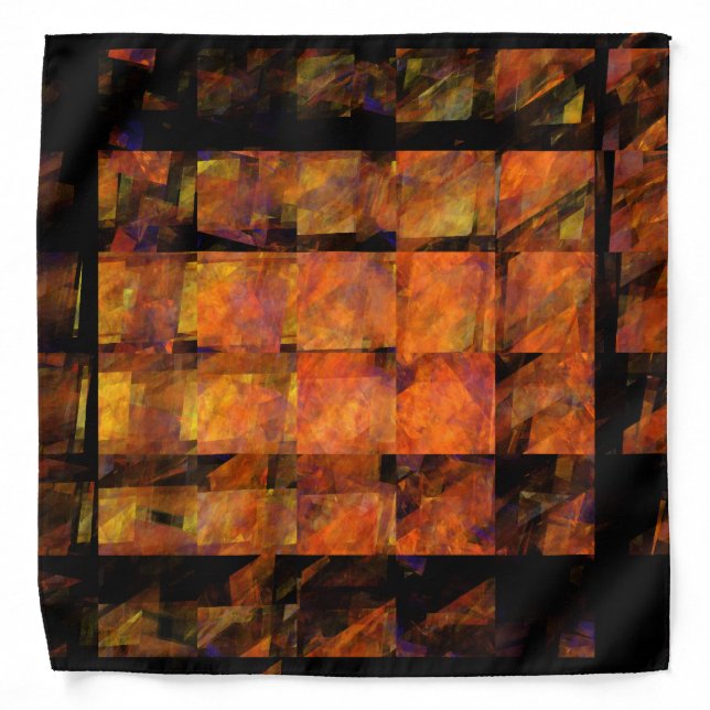 The Wall Abstract Geometric Fire Art Modern Bandana (Front)