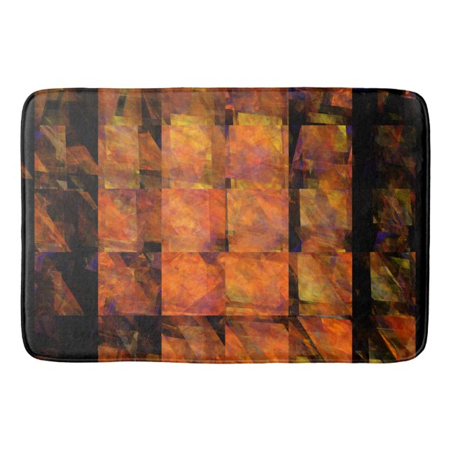 The Wall Abstract Geometric Fire Art Modern Bathroom Mat (Front)