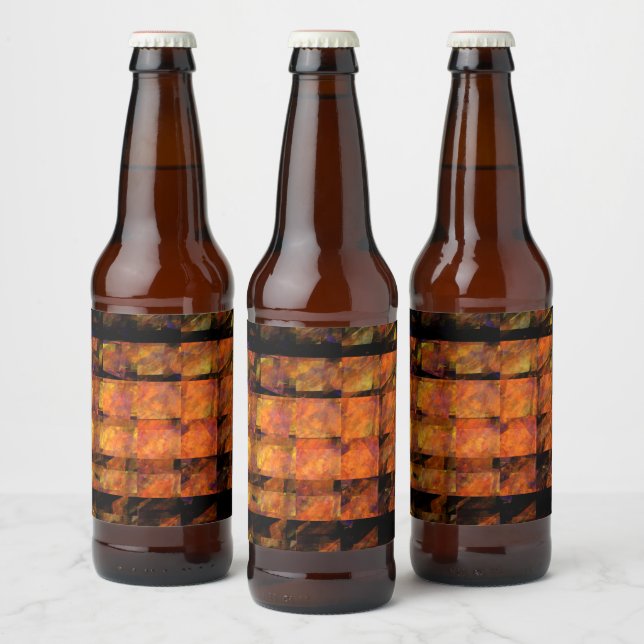 The Wall Abstract Geometric Fire Art Modern Beer Bottle Label (Bottles)