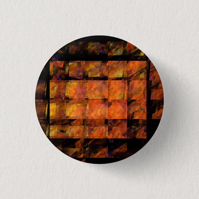 The Wall Abstract Geometric Fire Art Modern Button (Front)