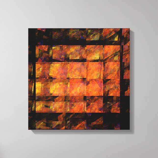 The Wall Abstract Geometric Fire Art Modern Canvas Print (Front)