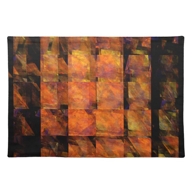 The Wall Abstract Geometric Fire Art Modern Cloth Placemat (Front)