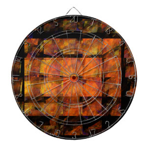 The Wall Abstract Geometric Fire Art Modern Dartboard