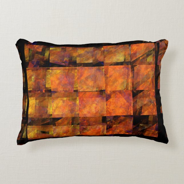 The Wall Abstract Geometric Fire Art Modern Decorative Pillow (Front)