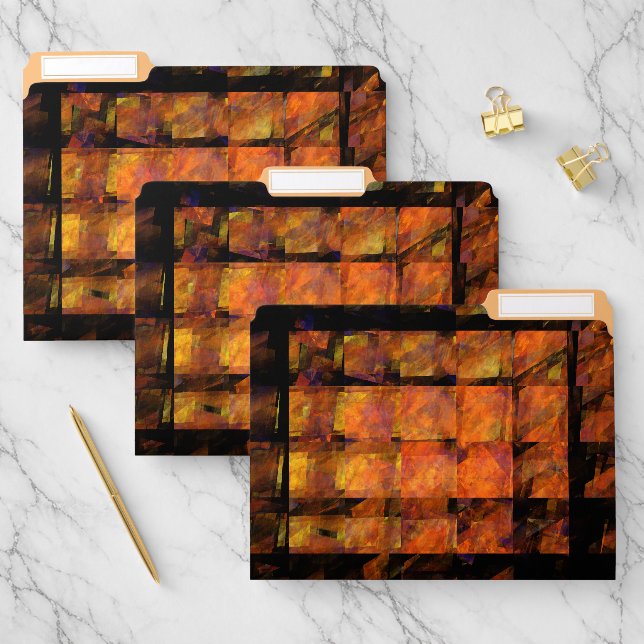 The Wall Abstract Geometric Fire Art Modern File Folder (Set)