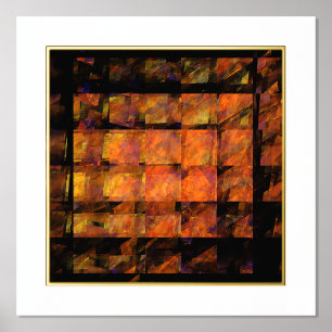 The Wall Abstract Geometric Fire Art Modern Foil Prints