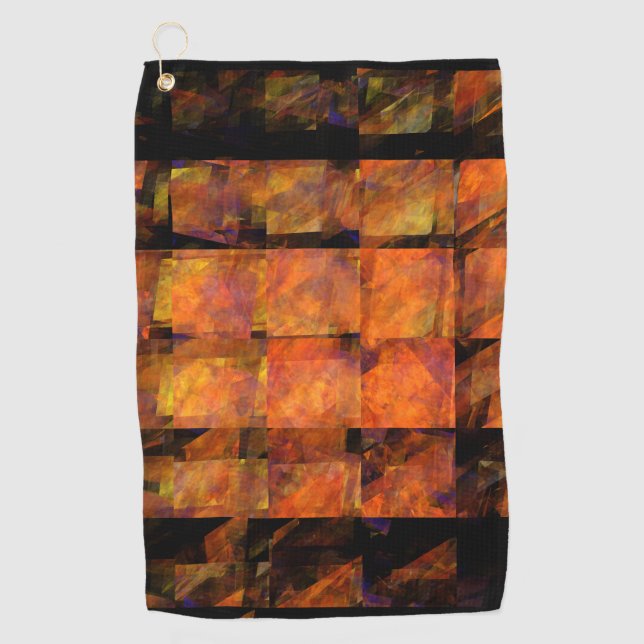 The Wall Abstract Geometric Fire Art Modern Golf Towel (Front)