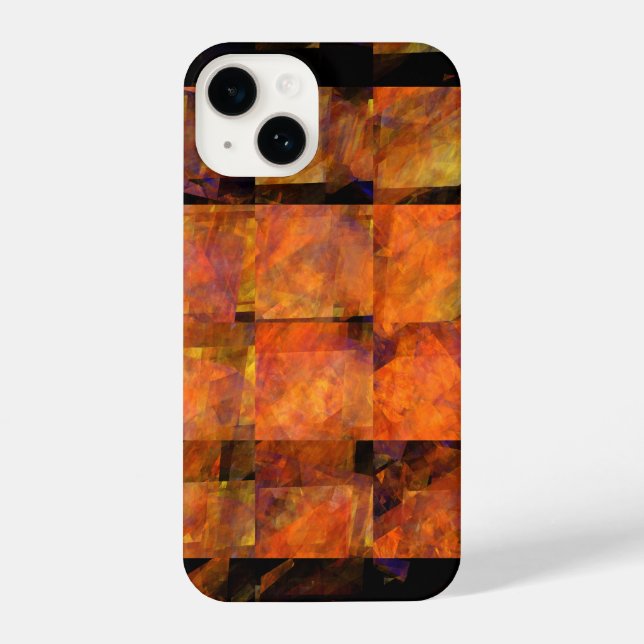 The Wall Abstract Geometric Fire Art Modern iPhone Case (Back)