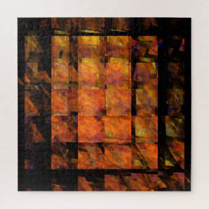 The Wall Abstract Geometric Fire Art Modern Jigsaw Puzzle