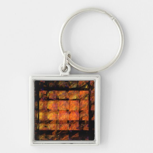 The Wall Abstract Geometric Fire Art Modern Keychain (Front)