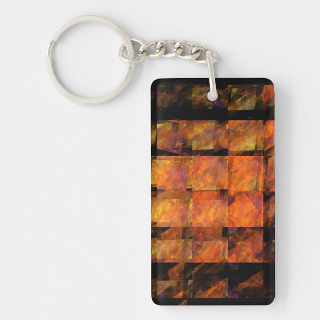 The Wall Abstract Geometric Fire Art Modern Keychain (Front)