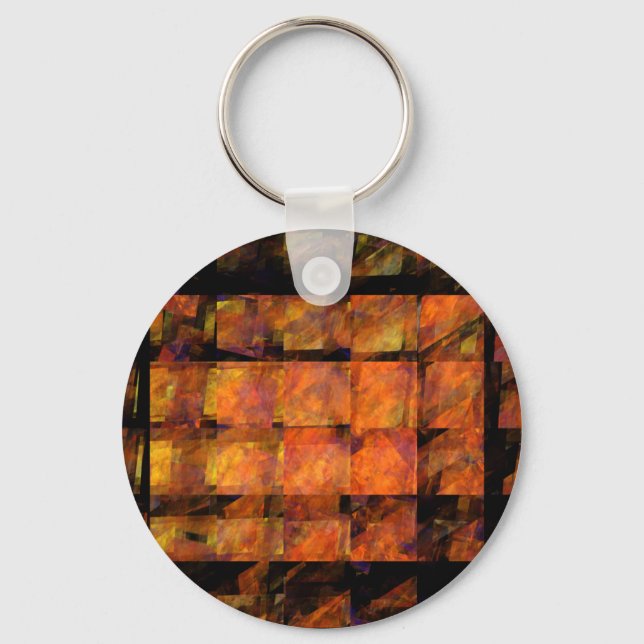 The Wall Abstract Geometric Fire Art Modern Keychain (Front)