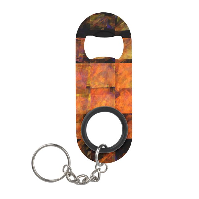 The Wall Abstract Geometric Fire Art Modern Keychain Bottle Opener (Front)