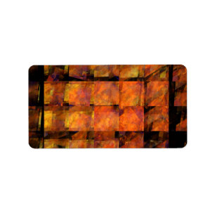 The Wall Abstract Geometric Fire Art Modern Label