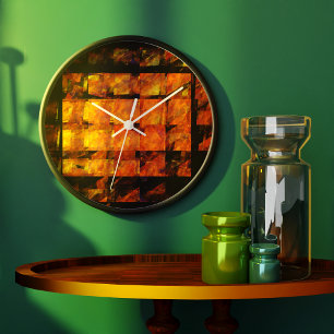 The Wall Abstract Geometric Fire Art Modern Large Clock