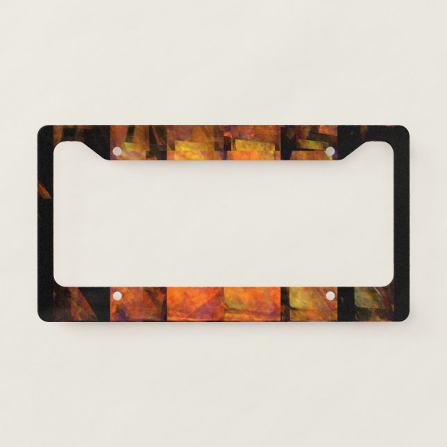 The Wall Abstract Geometric Fire Art Modern License Plate Frame (Front)