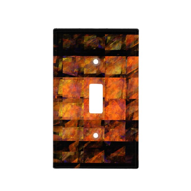 The Wall Abstract Geometric Fire Art Modern Light Switch Cover (Front)