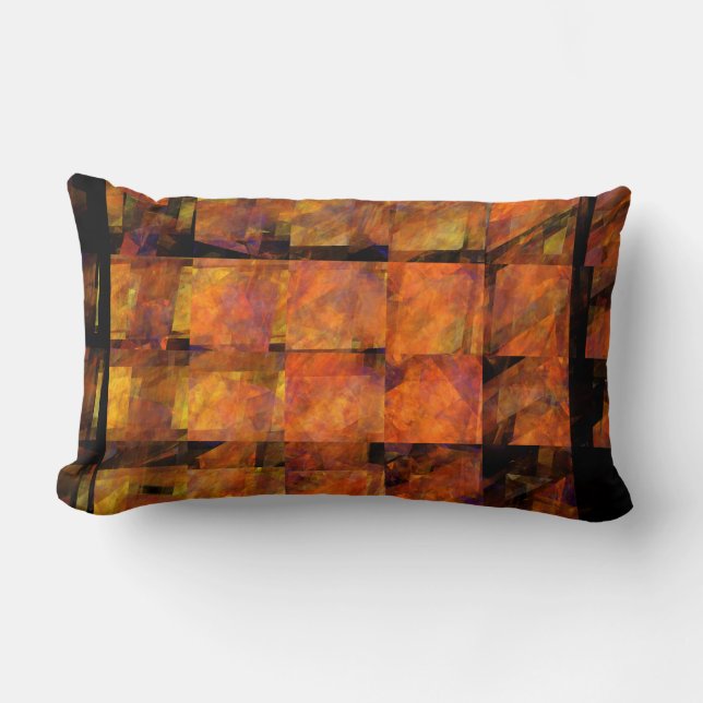 The Wall Abstract Geometric Fire Art Modern Lumbar Pillow (Front)
