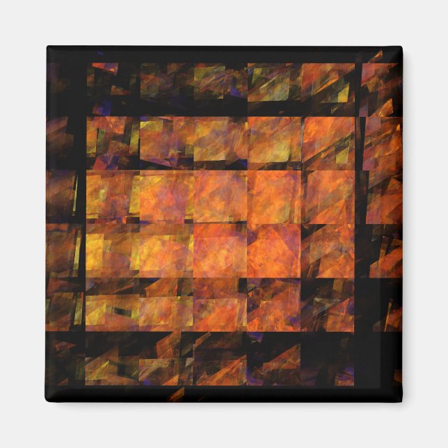 The Wall Abstract Geometric Fire Art Modern Magnet (Front)