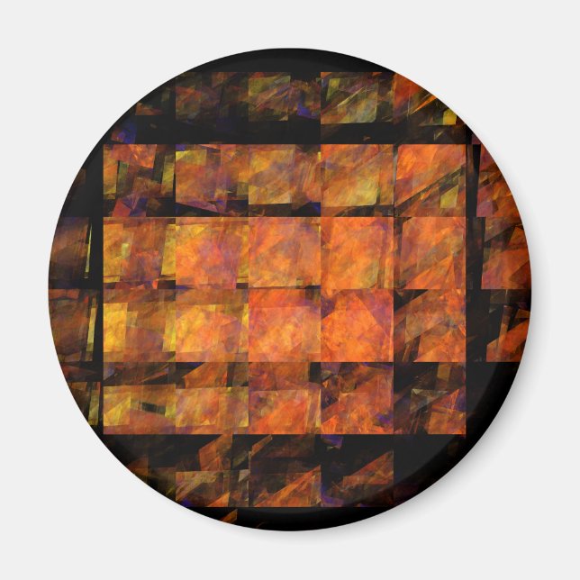 The Wall Abstract Geometric Fire Art Modern Magnet (Front)