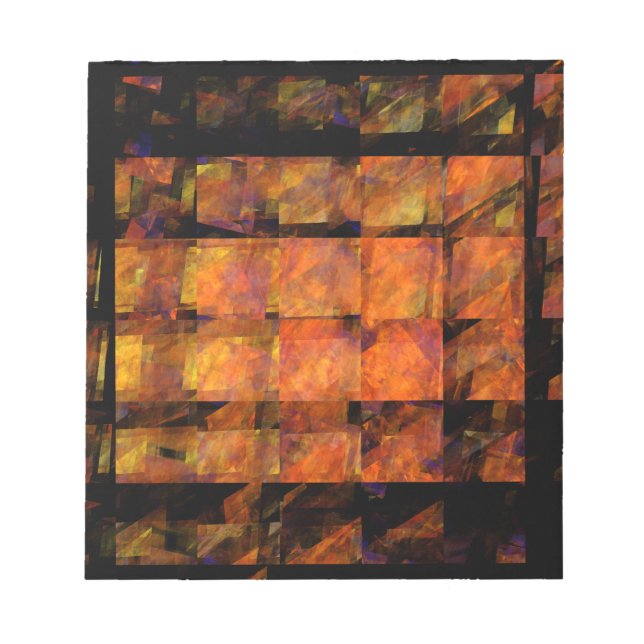 The Wall Abstract Geometric Fire Art Modern Notepad (Front)