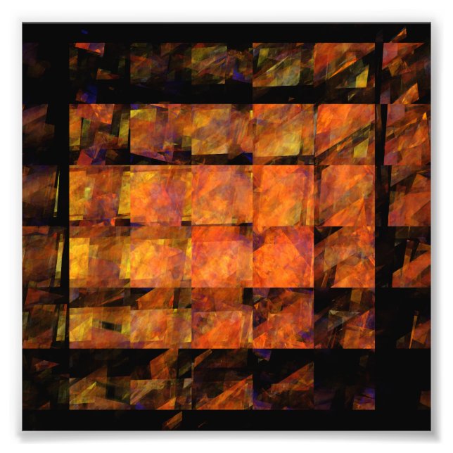 The Wall Abstract Geometric Fire Art Modern Photo Print (Front)