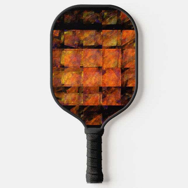 The Wall Abstract Geometric Fire Art Modern Pickleball Paddle (Front)