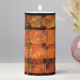 The Wall Abstract Geometric Fire Art Modern Pillar Candle