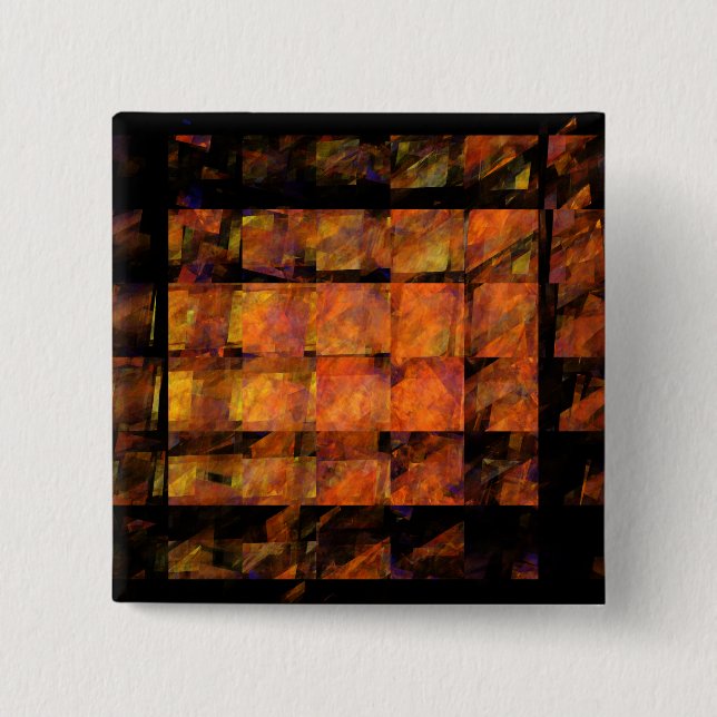 The Wall Abstract Geometric Fire Art Modern Pinback Button (Front)