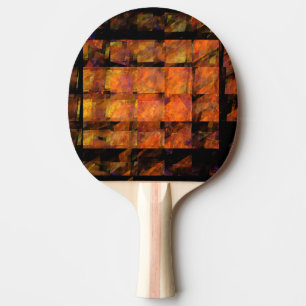 The Wall Abstract Geometric Fire Art Modern Ping-Pong Paddle