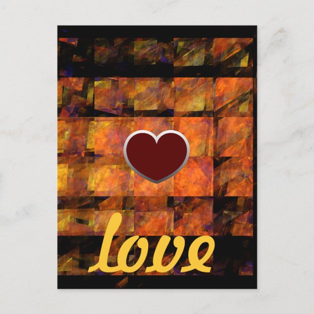 The Wall Abstract Geometric Fire Art Modern Postcard (Front)