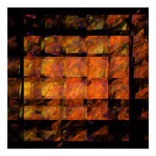 The Wall Abstract Geometric Fire Art Modern Poster