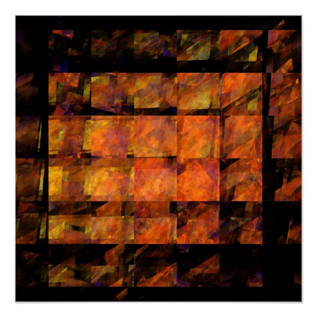 The Wall Abstract Geometric Fire Art Modern Poster (Front)