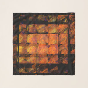 The Wall Abstract Geometric Fire Art Modern Scarf