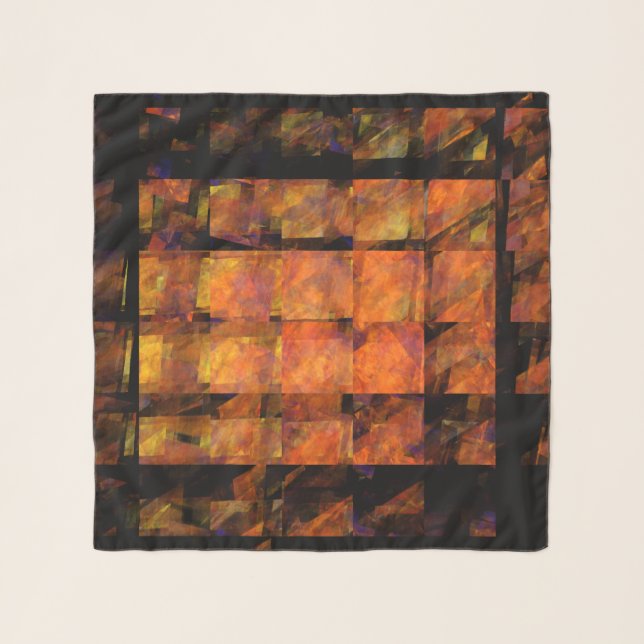 The Wall Abstract Geometric Fire Art Modern Scarf (Front)